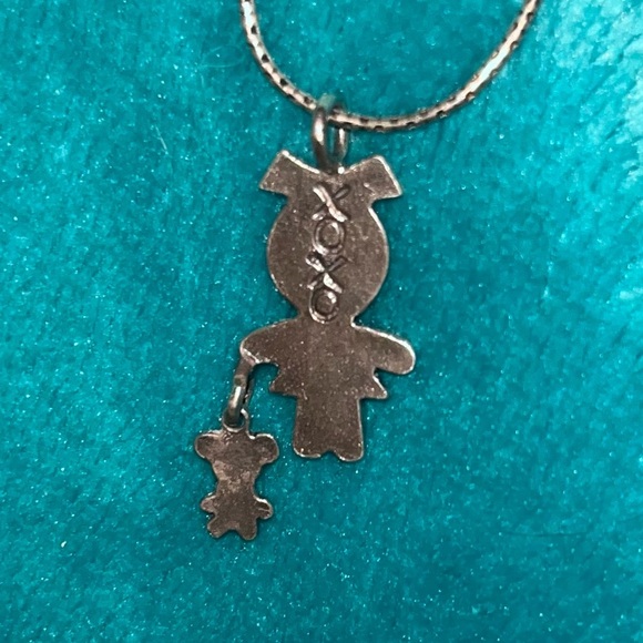 Silpada ‘Little Girl with Teddy Bear’ XOXO Sterling Silver 925 Necklace 15” - Picture 6 of 13